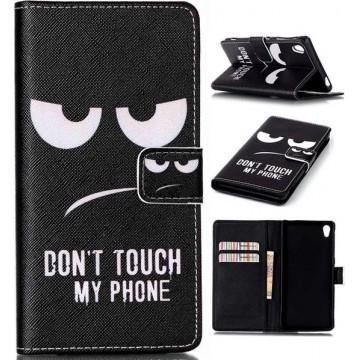iCarer Don't touch my phone wallet case hoesje Sony Xperia XZ en XZs