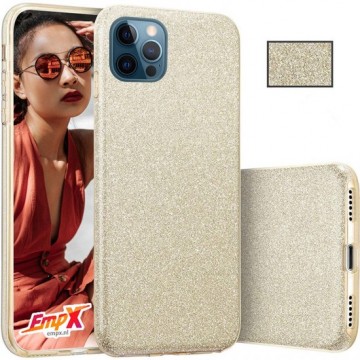 EmpX.nl Samsung Galaxy A71 TPU Glitter hoesje Siliconen TPU Goud - BlingBling Cover
