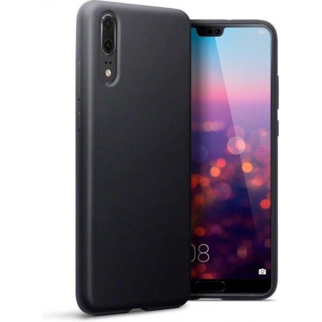 Pealycase Zwart TPU Siliconen Hoesje voor Huawei P20