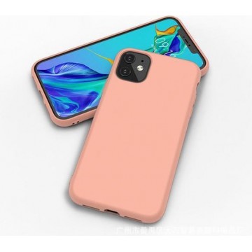 iPhone 12 Pro Max hoesje - case cover - Crème oranje - Siliconen TPU hoesje met leuke kleur - Shock proof cover case - LunaLux