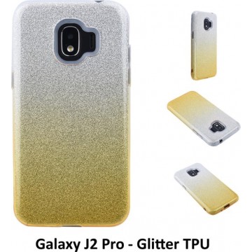 Kleurovergang Goud Glitter TPU Achterkant voor Samsung Galaxy J2 Pro (J2 Pro)