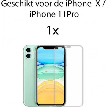 iPhone 11 Pro Screenprotector Glas - iPhone X Screenprotector Glas - Tempered Glass - Screen Protector - 1x