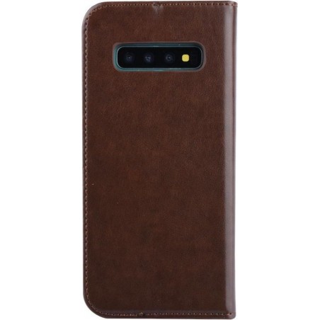 Samsung Galaxy S10+ Pasjeshouder Bruin Booktype hoesje - Magneetsluiting (S10 Plus)