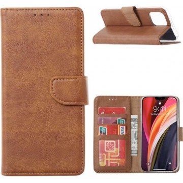 Walletcase iPhone 12 | 12 Pro Bruin met Standaard