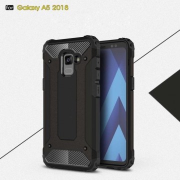 Samsung Galaxy A8 (2018) Armor Hybrid Case - Zwart