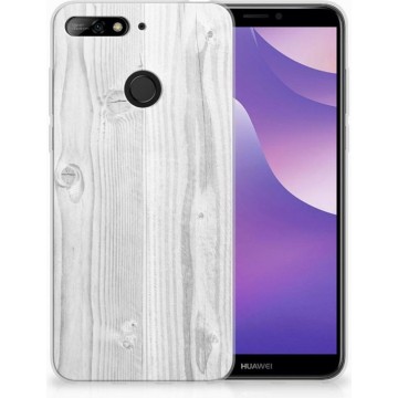 Huawei Y6 (2018) TPU Hoesje Design White Wood