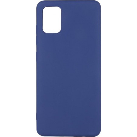 Shop4 - Samsung Galaxy A71 Hoesje - Zachte Back Case Mat Donker Blauw