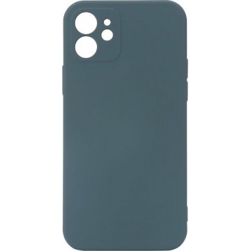 Shop4 - iPhone 12 Hoesje - Back Case Mat Cyan Blauw