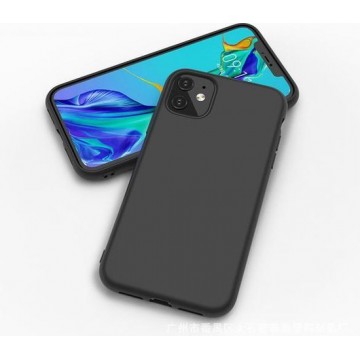 iPhone 12 Pro Max hoesje - case cover - Zwart - Siliconen TPU hoesje met leuke kleur - Shock proof cover case - LunaLux