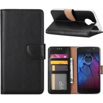 Motorola Moto E4 Plus - Bookcase Zwart - portemonee hoesje