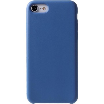 Shop4 - iPhone SE (2020) Hoesje - Zachte Back Case Mat Donker Blauw