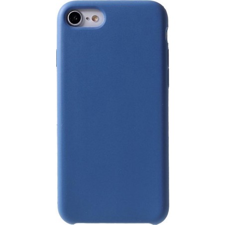 Shop4 - iPhone SE (2020) Hoesje - Zachte Back Case Mat Donker Blauw