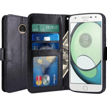 Cyclone Cover zwart wallet case hoesje Motorola Moto Z Play