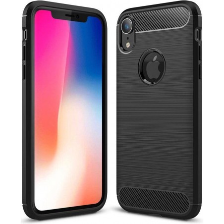 Apple iPhone XR Geborsteld TPU Hoesje Zwart