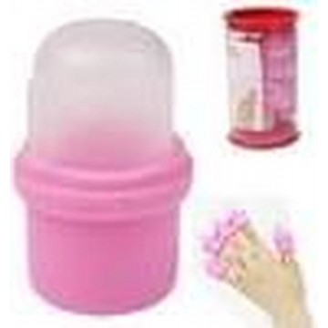 10 PC's Wearable nagel Soakers Poolse Vlekkenmiddel Soak Cap Nail Art Tool Set voor acryl Nail(Pink)