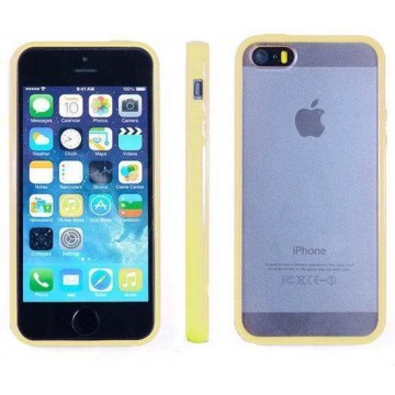Apple iPhone 5/5S Hoesje Bumper case met achterkant Licht Geel/ Light Yellow