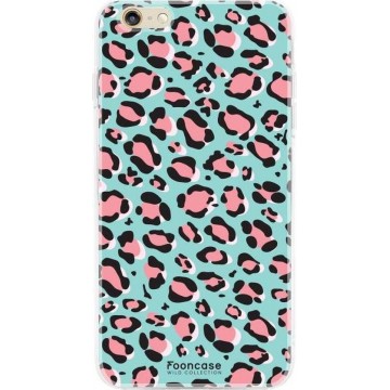 FOONCASE iPhone 6 / 6S hoesje TPU Soft Case - Back Cover - WILD COLLECTION / Luipaard / Leopard print / Blauw