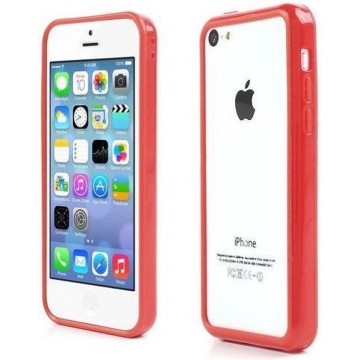 iPhone 5C bumper - Rood | Apple iPhone 5C case | TPU backcover transparant