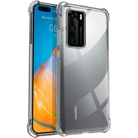 Huawei P40 Hoesje Transparant - Anti Shock Hybrid Back Cover