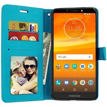 Motorola Moto G6 Play en Moto E5 portemonnee hoesje - Turquise