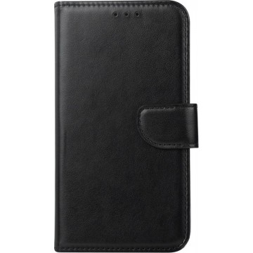 Huawei P20 lite Donker zwart Portemonnee Wallet Case -TPU  hoesje met pasjes Flip Cover - Boek  beschermend Telefoonhoesje