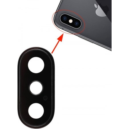 iPhone XS MAX Camera Lens Glas + Frame |Zwart / Black | Reparatie onderdeel |TrendParts