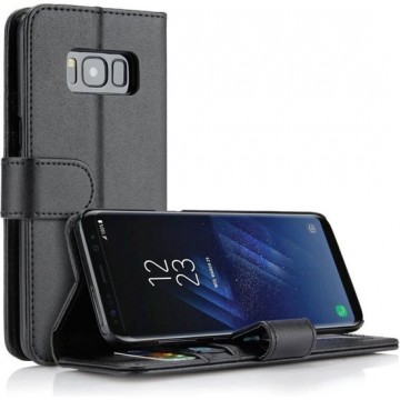Samsung S8 Hoesje - Samsung Galaxy S8 Hoesje - Book Case Leer Wallet Zwart