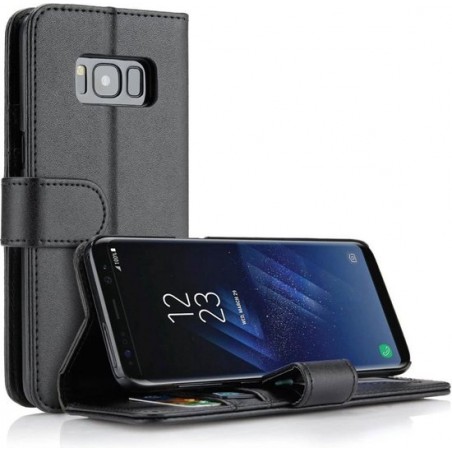 Samsung S8 Hoesje - Samsung Galaxy S8 Hoesje - Book Case Leer Wallet Zwart