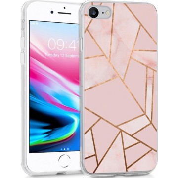 iMoshion Design voor de iPhone SE (2020) / 8 / 7 / 6s hoesje - Grafisch Koper - Roze / Goud