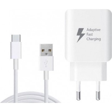 Samsung USB-C snellader fast charger ook voor Sony, Huawei, LG - 1m type C - 2.0A - wit
