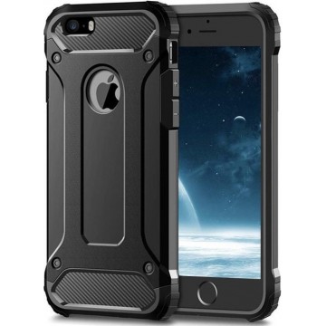 Luxe Extra Stevige Armor Hoesje voor Apple iPhone 7 - iPhone 8 - Shockproof Case - Cover zwart