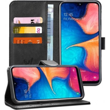 Samsung A20e Hoesje - Samsung Galaxy A20e Hoesje Book Case Leer Wallet Zwart - Hoesje Samsung A20e