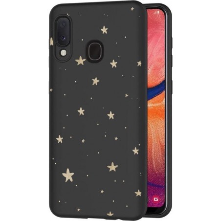 iMoshion Design voor de Samsung Galaxy A20e hoesje - Sterren - Zwart / Goud