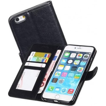 Apple iPhone 6 Plus/6s Plus Portemonnee Hoesje Booktype Wallet Case Zwart