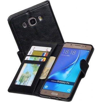 Samsung Galaxy J7 2016 Portemonnee Hoesje Booktype Wallet Case Zwart