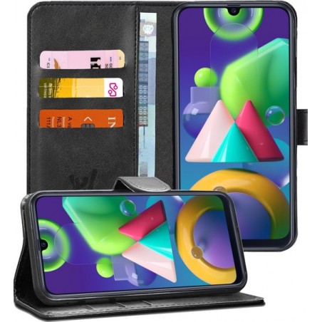 Samsung M21 Hoesje - Samsung Galaxy M21 Hoesje - Book Case Leer Wallet Zwart
