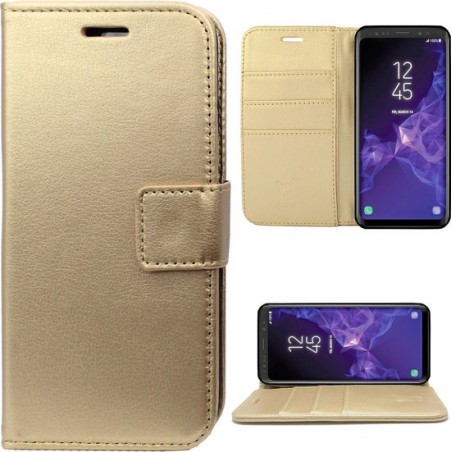 Samsung S9 Hoesje - Samsung Galaxy S9 Hoesje - Samsung S9 Book Case Leer Wallet Goud