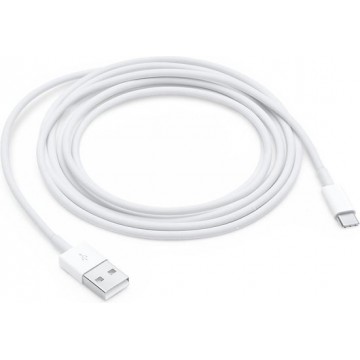USB-C kabel 2 meter data- en oplaadkabel type C naar USB-A - wit
