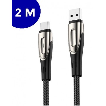 USB C kabel 2 meter van USB C naar USB A met Gevlochten nylon Van ZEDAR® (oplaadkabel  Samsung)