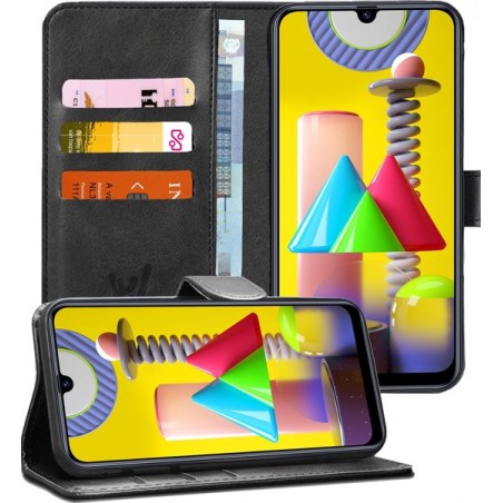 Samsung M31 Hoesje - Samsung Galaxy M31 Hoesje - Book Case Leer Wallet Zwart