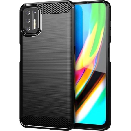 Motorola Moto G9 Plus Hoesje Geborsteld TPU Zwart