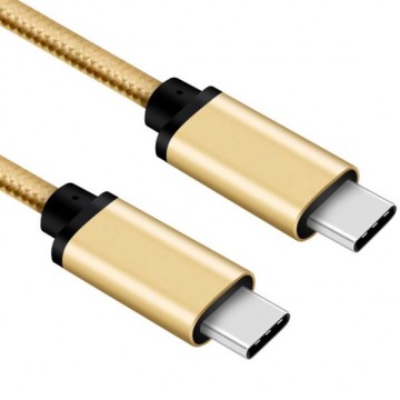 USB C kabel | C naar C | Nylon mantel | Goud | 3 meter | Allteq