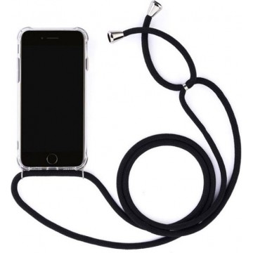 Transparant Backcover Hoesje Case iPhone 7 Plus / 8 Plus met zwart koord
