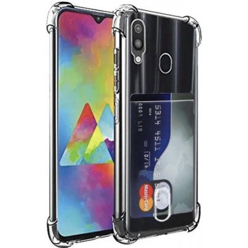 Samsung Galaxy A40 Card Backcover | Transparant | Soft TPU | Shockproof | Pasjeshouder | Wallet
