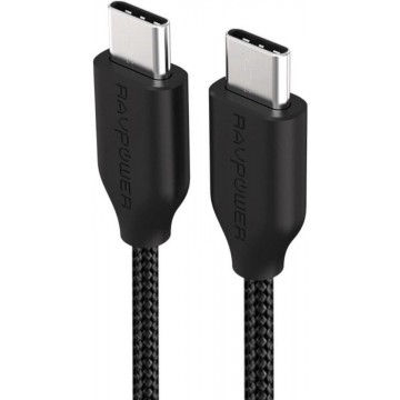 RAVPower Kevlar 0,9m Type-C to Type-C Nylon Yarn Braided Cable Black