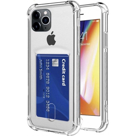 YPCd® Apple iPhone 12 Pro Pasjeshouder - Shock Case Transparant