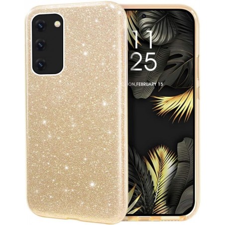 Samsung Galaxy A51 Hoesje Glitters Siliconen TPU Case Goud - BlingBling Cover