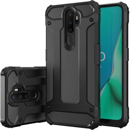 Oppo A5 & A9 2020 Hoesje Zwart - Anti Shock Hybrid Armor Backcover