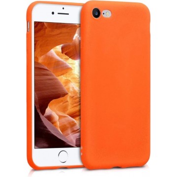 Siliconen hoesje met camera bescherming iPhone 7 / 8 - oranje