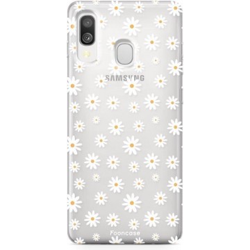 FOONCASE Samsung Galaxy A40 hoesje TPU Soft Case - Back Cover - Madeliefjes